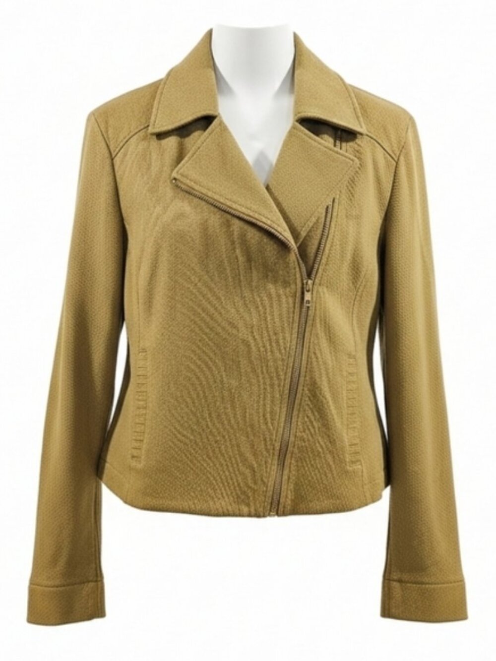 Cabi Road Trip Jacket Moss SZ M Asymmetrical Zip Closure Moto #6470